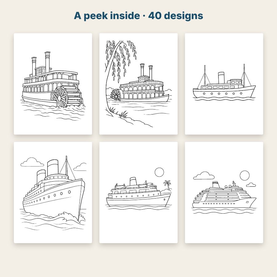 Ship coloring page sample