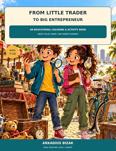 Cover of the coloring and activity book From Little Trader to Big Entrepreneur